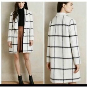 Elevenses Anthropologie Windowpane Coat